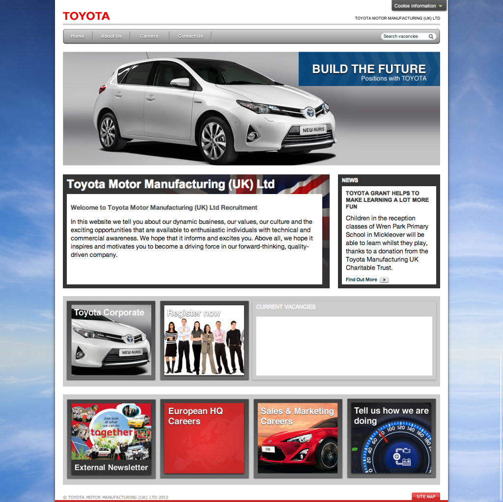 Toyota Motor Manufacturing Recruitment Old Site
